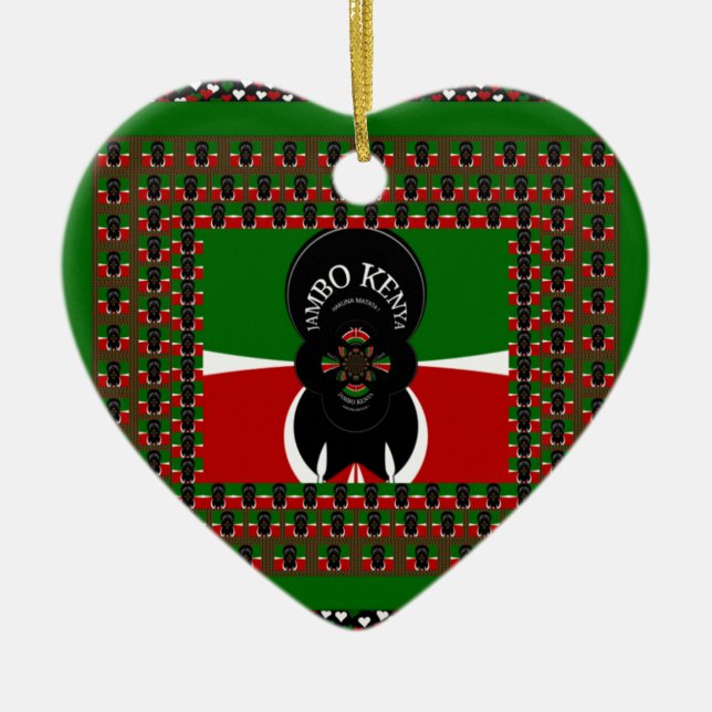 Kenya lovely heats ceramic tree decoration (Front)