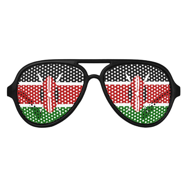Kenya Maasai flag Bendera ya Kenya Aviator Sunglasses (Front)