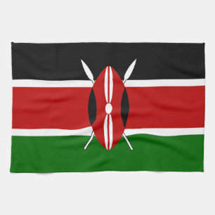 Kenya Maasai flag Bendera ya Kenya Tea Towel