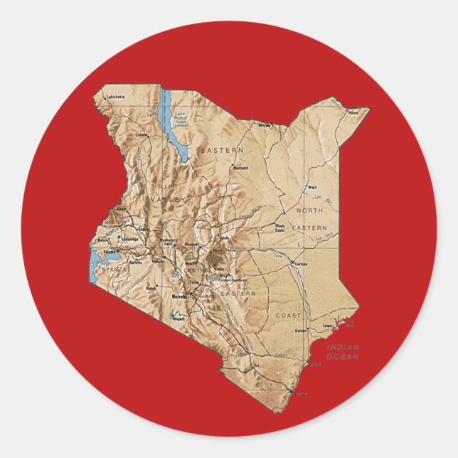 Kenya Map Sticker (Front)