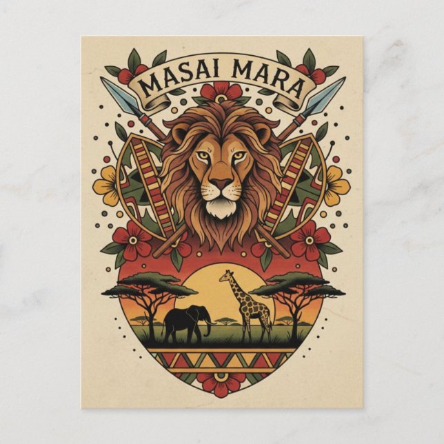 Kenya Masai Mara Postcard (Front)