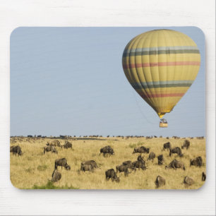 Kenya, Masai Mara. Tourists ride hot air balloon Mouse Pad