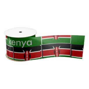 Kenya National Flag colours XOXO Satin Ribbon
