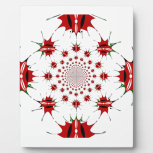 Kenya National Flag Shield Kaleidoscope Pattern  Plaque