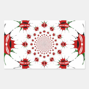 Kenya National Flag Shield Kaleidoscope Pattern  Rectangular Sticker