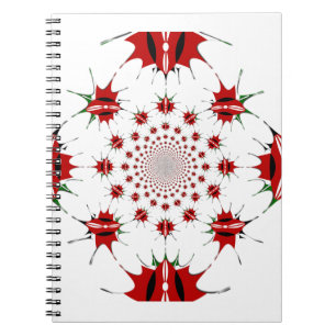 Kenya National Flag Shield Kaleidoscope Pattern Spiral Notebook