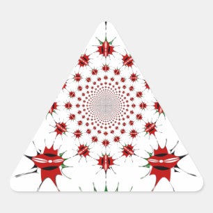 Kenya National Flag Shield Kaleidoscope Pattern  Triangle Sticker