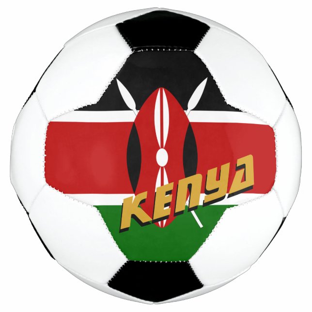 Kenya patriotic Football & Kenyan Flag / Sports Soccer Ball (Front)