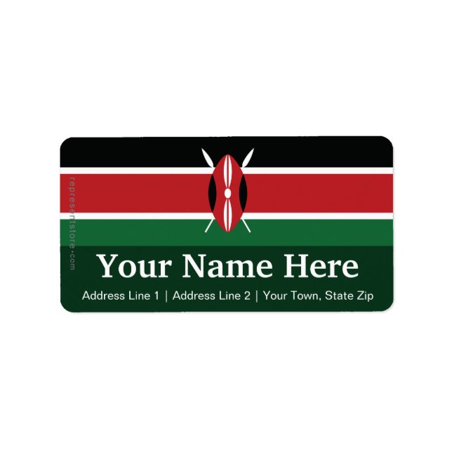 Kenya Plain Flag Label (Front)