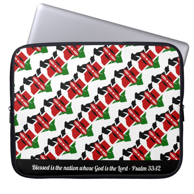 KENYA Psalm 33:12 Blessed Nation laptop Sleeve (Front)