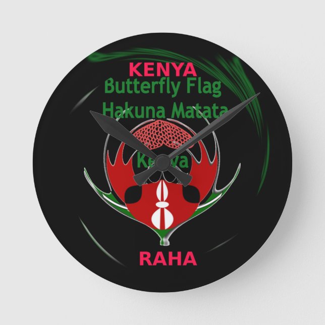 Kenya Raha Hakuna Matata.jpg Round Clock (Front)