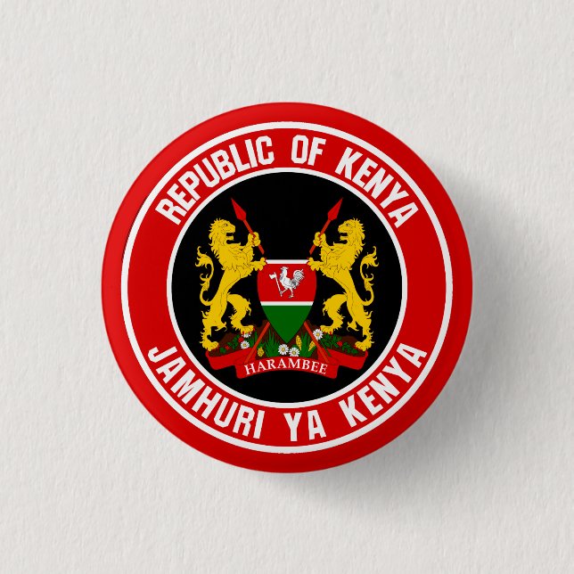 Kenya Round Emblem 3 Cm Round Badge (Front)