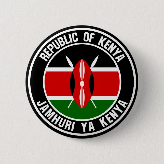 Kenya Round Emblem 6 Cm Round Badge (Front)