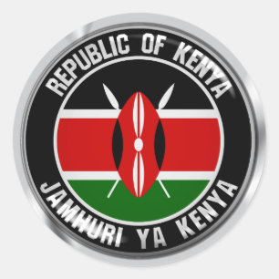 Kenya Round Emblem Classic Round Sticker