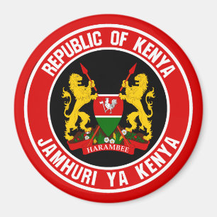 Kenya Round Emblem Magnet