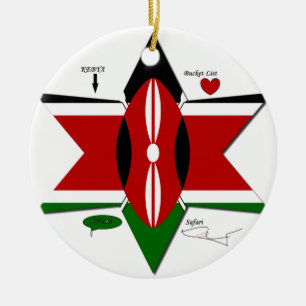 Kenya Safari Ceramic Tree Decoration