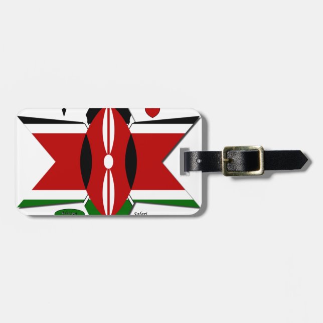 Kenya Safari Luggage Tag (Front Horizontal)