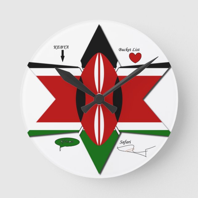 Kenya Safari Round Clock (Front)