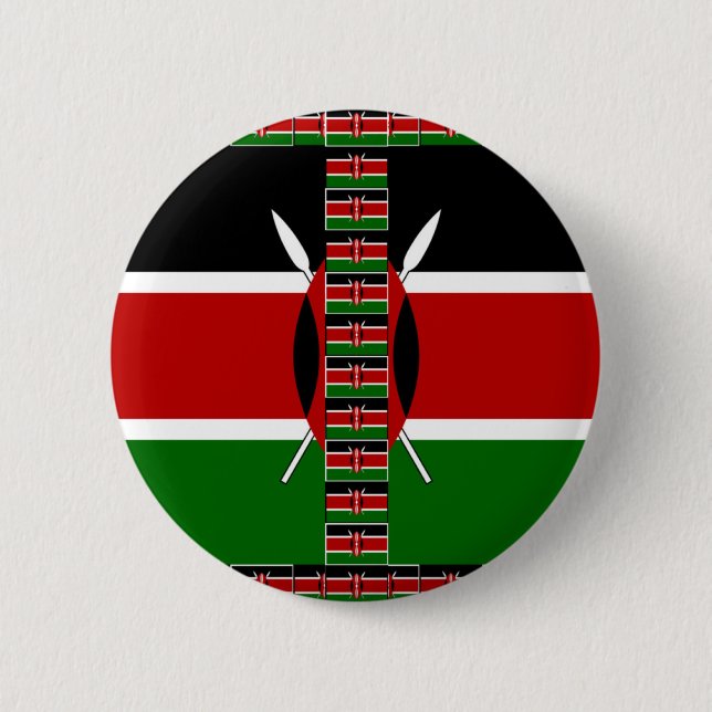 Kenya Seamless Flags Border Frames Art Print 6 Cm Round Badge (Front)