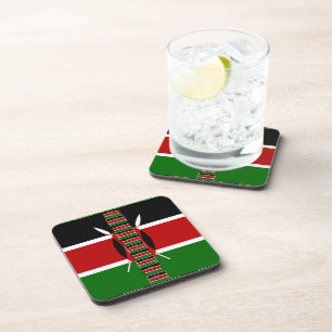 Kenya Seamless Flags Border Frames Art Print Coaster