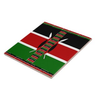 Kenya Seamless Flags Border Frames Art Print Tile