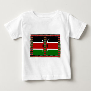 Kenya Seamless Miniature Flags Border Frames Art  Baby T-Shirt