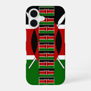 Kenya Seamless Miniature Flags Border Frames Art iPhone 16 Case