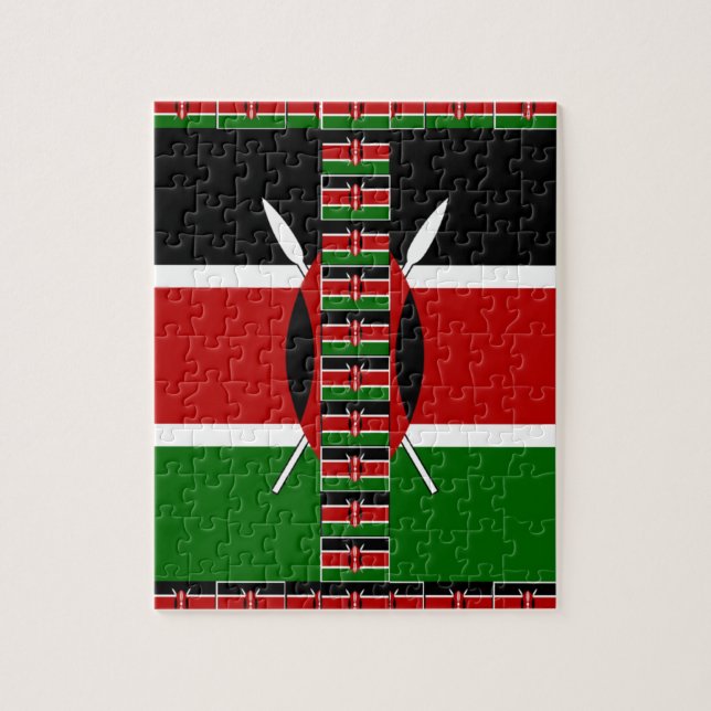 Kenya Seamless Miniature Flags Border Frames Art  Jigsaw Puzzle (Vertical)
