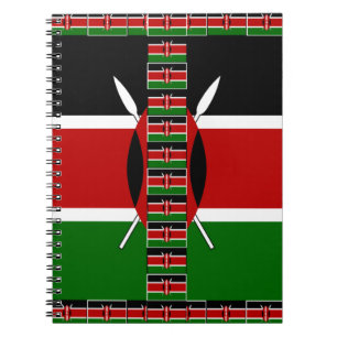 Kenya Seamless Miniature Flags Border Frames Art Spiral Notebook