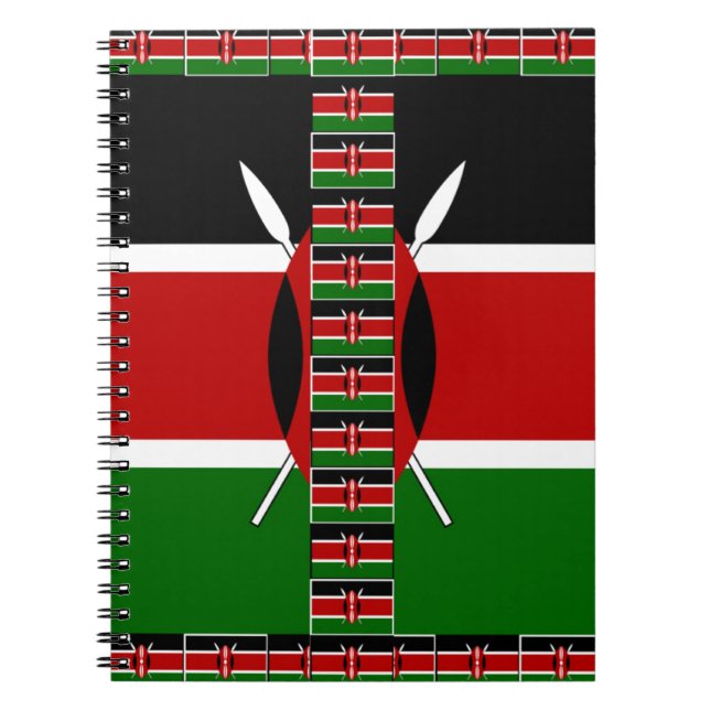 Kenya Seamless Miniature Flags Border Frames Art  Spiral Notebook (Front)