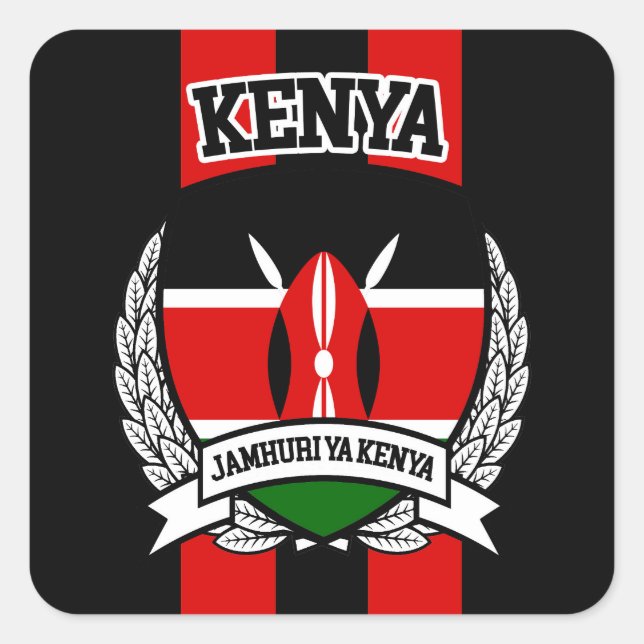 Kenya Square Sticker (Front)