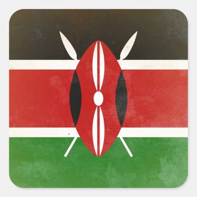 Kenya Square Sticker (Front)