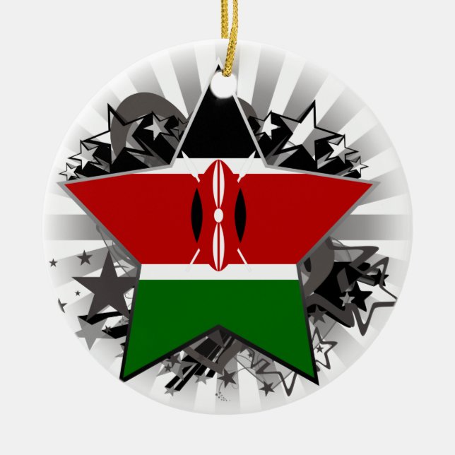 Kenya Star Ceramic Tree Decoration (Front)