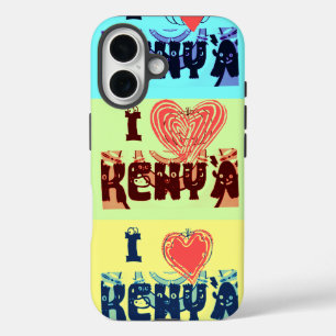Kenya Travel Souvenir Pop Art Print iPhone 16 Case