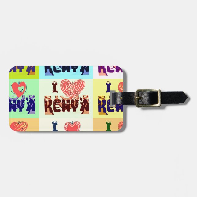 Kenya Travel Souvenir Pop Art Print Luggage Tag (Front Horizontal)