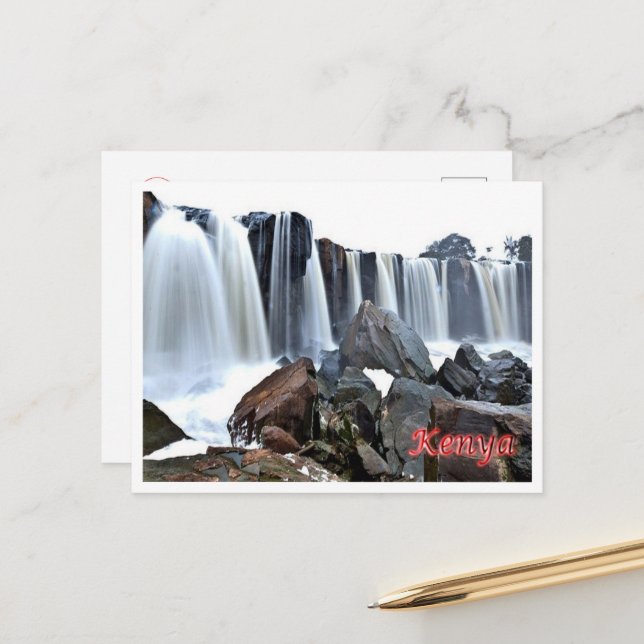 Kenya -  Waterfalls - Postcard (Front/Back In Situ)