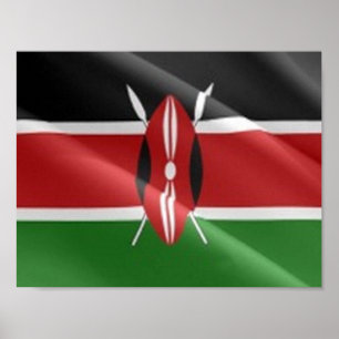 Kenya - Waving Flag - Poster