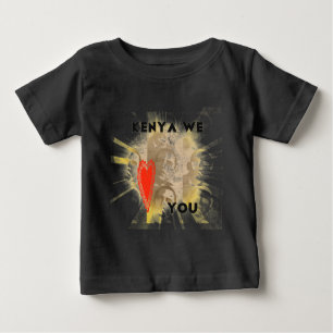 Kenya We Love You Lovely Perspective Art Design Baby T-Shirt