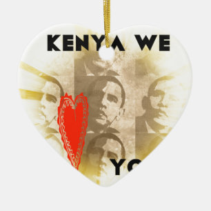 Kenya We Love You Lovely Perspective Art Design Ceramic Tree Decoration