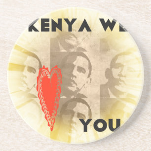 Kenya We Love You Lovely Perspective Art Design Coaster