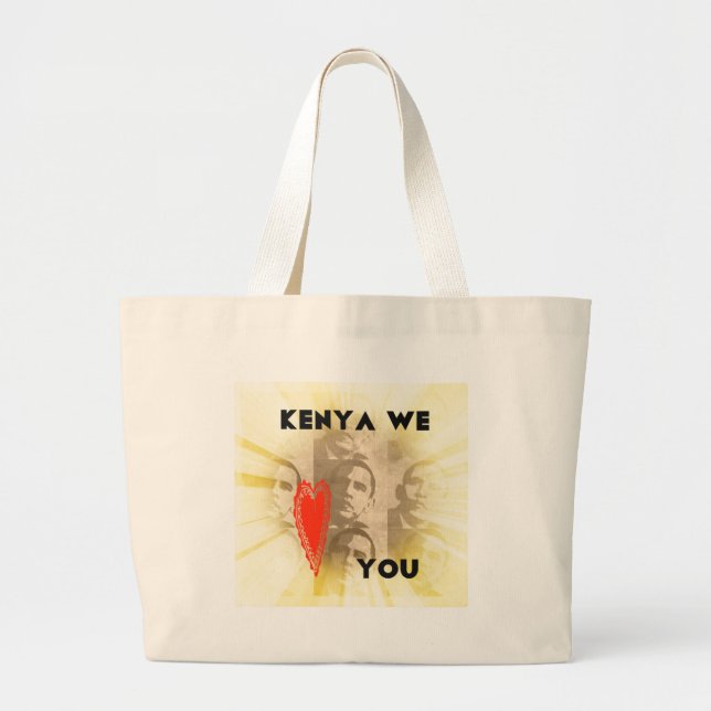 Kenya We Love You Lovely Perspective Art Design Large Tote Bag (Front)