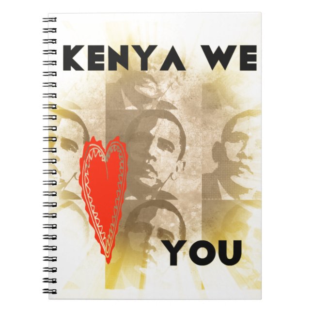 Kenya We Love You Lovely Perspective Art Design Notebook (Front)