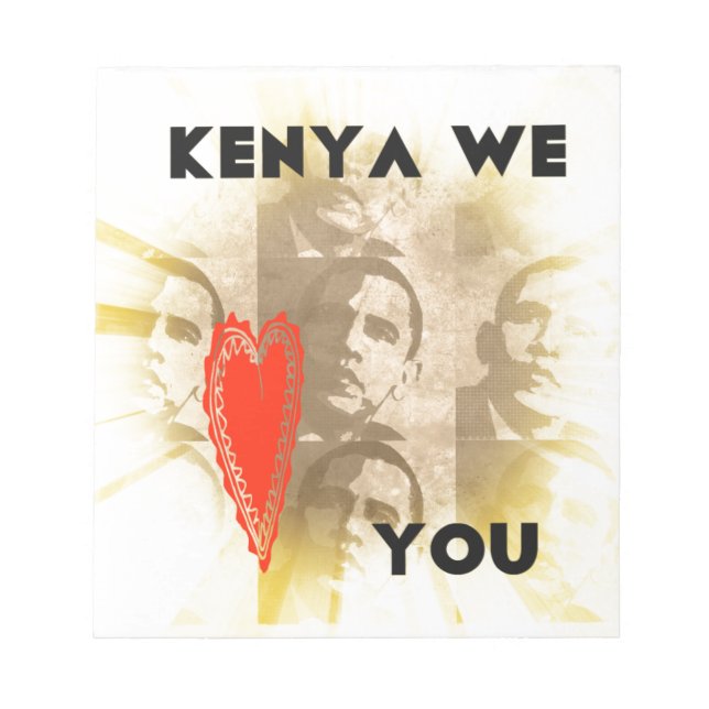 Kenya We Love You Lovely Perspective Art Design Notepad (Front)