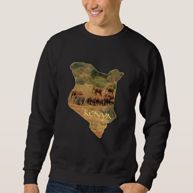 Kenya With Elephants  Africa Sweatshirt (Front)