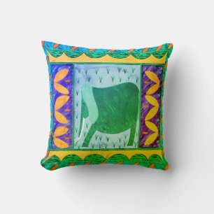 Kenyan Elephant Throw Pillow