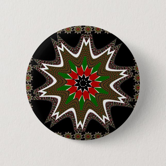 Kenyan Flag Colors Art Print/Graphic 6 Cm Round Badge (Front)