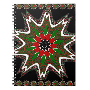Kenyan Flag Colours Art Print/Graphic Spiral Notebook