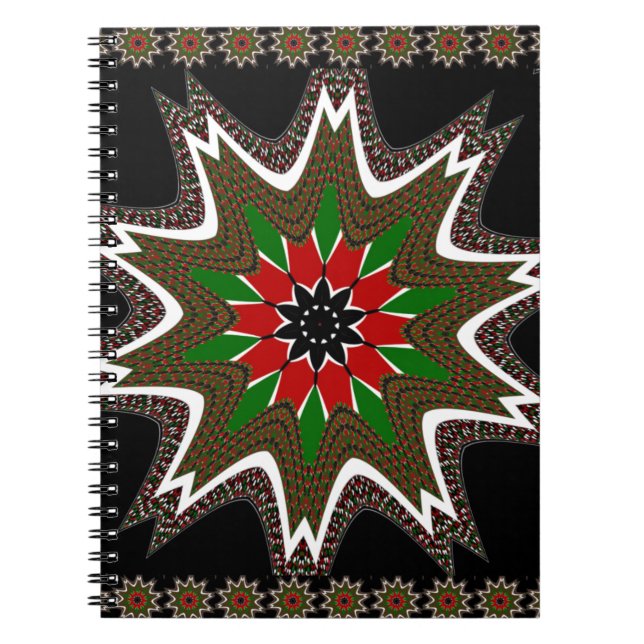 Kenyan Flag Colours Art Print/Graphic Spiral Notebook (Front)