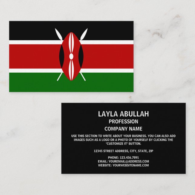 Kenyan Flag, Flag of Kenya Business Card (Front/Back)