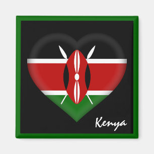 Kenyan flag & Heart, Kenya holiday, travel /sports Magnet
